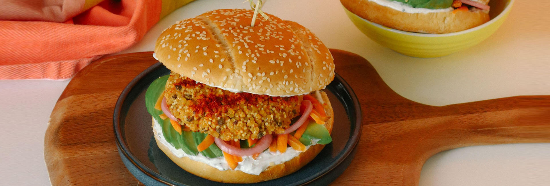 Burger vegetarien au Quinoa lentilles